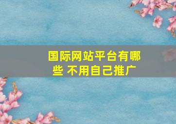 国际网站平台有哪些 不用自己推广